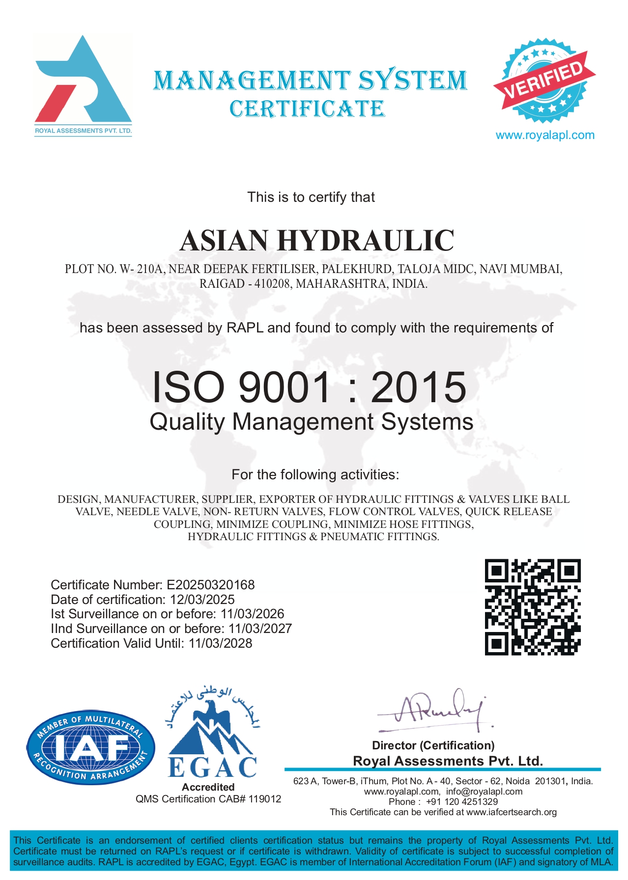 Certifications